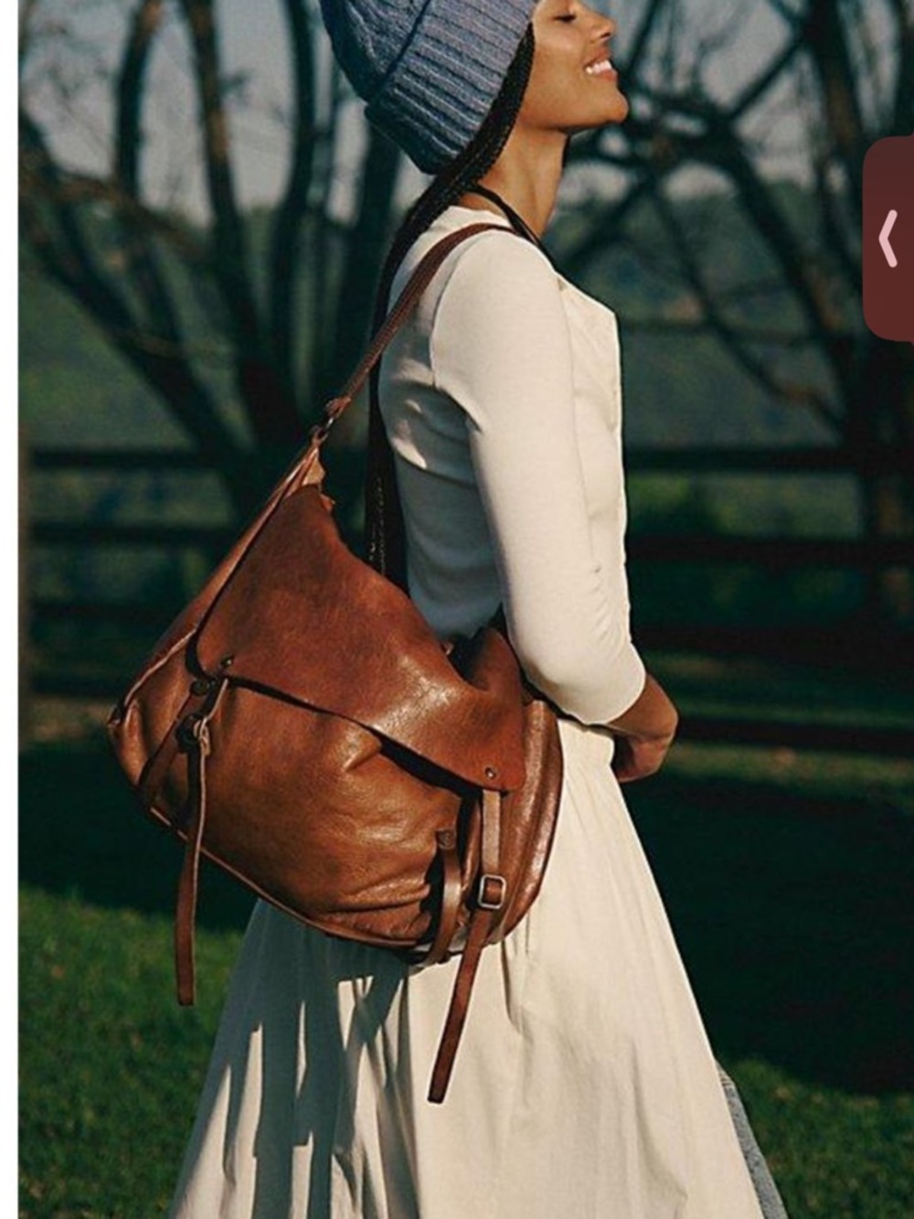 Free People Cognac Leather Hobo Bag! Gorgeous sold out in this color!